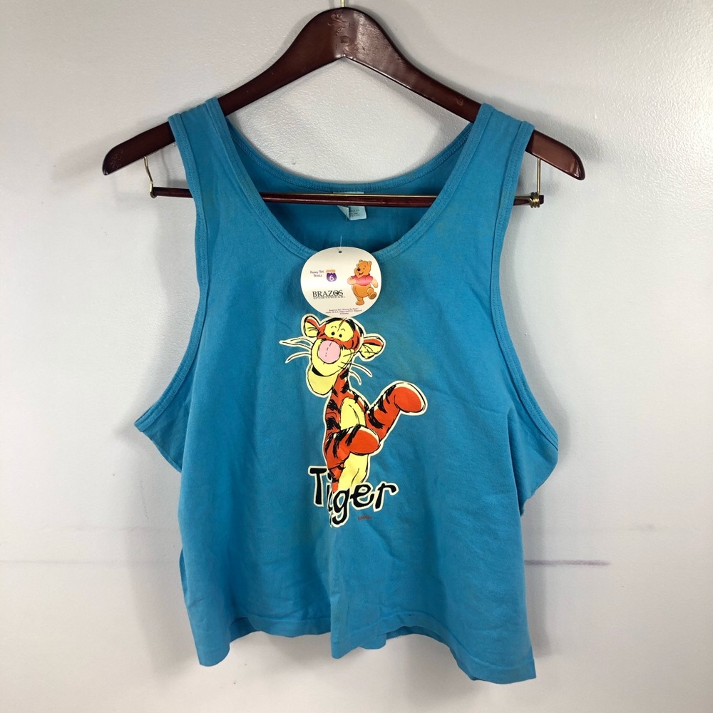 Vintage Tigger Blue Tank Crop Top One Size